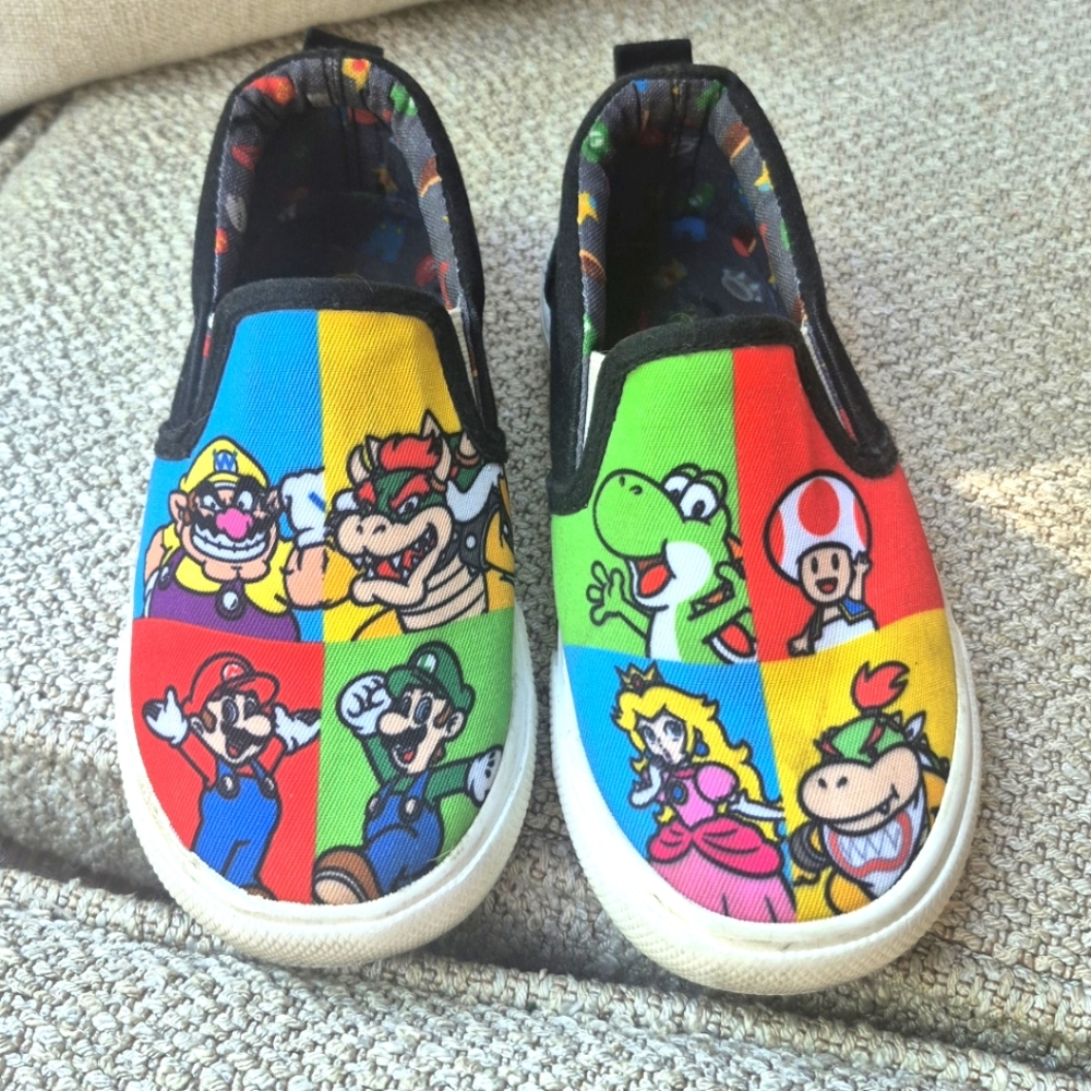 Colorful Mario Character Slip-On Shoes